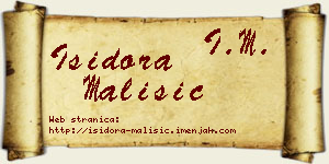 Isidora Mališić vizit kartica